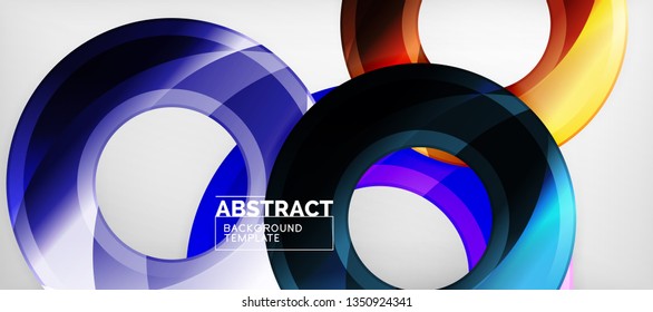 Glossy circles geometric background, vector illustration