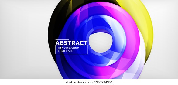 Glossy circles geometric background, vector illustration