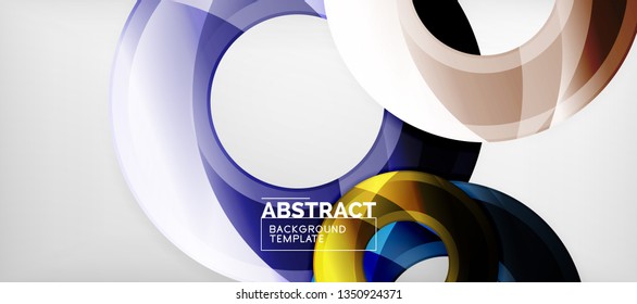 Fondo geométrico de círculos brillante, ilustración vectorial