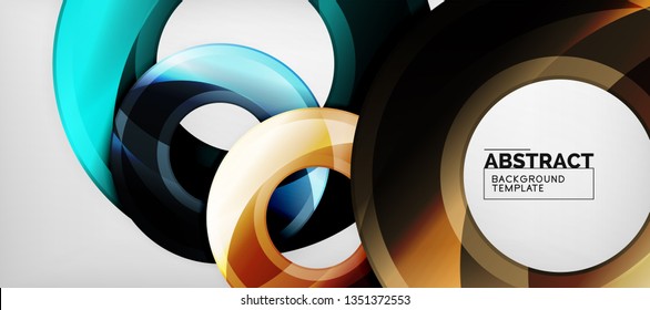 Glossy-Kreise, geometrischer Hintergrund, Vektorgrafik