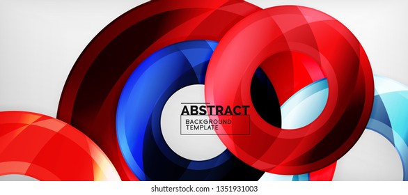Glossy circles geometric background, vector illustration