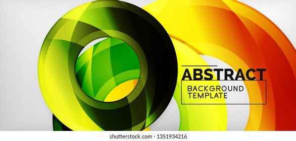 Glossy circles geometric background, vector illustration