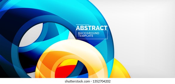 Glossy circles geometric background, vector illustration