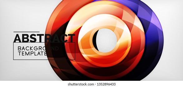 Glossy circles geometric background, vector illustration