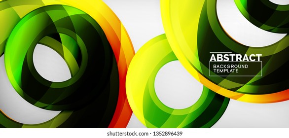 Glossy circles geometric background, vector illustration