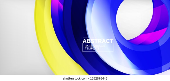 Fondo geométrico de círculos brillante, ilustración vectorial
