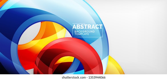 Glossy circles geometric background, vector illustration