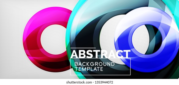 Glossy circles geometric background, vector illustration