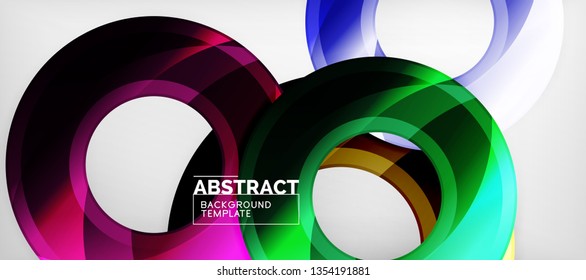 Glossy circles geometric background, vector illustration