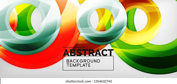 Glossy circles geometric background, vector illustration