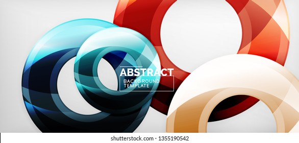 Glossy-Kreise, geometrischer Hintergrund, Vektorgrafik