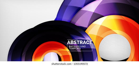 Glossy circles geometric background, vector illustration