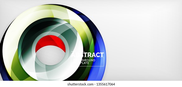 Glossy circles geometric background, vector illustration