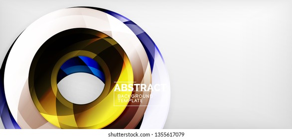 Glossy circles geometric background, vector illustration