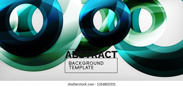 Glossy circles geometric background, vector illustration