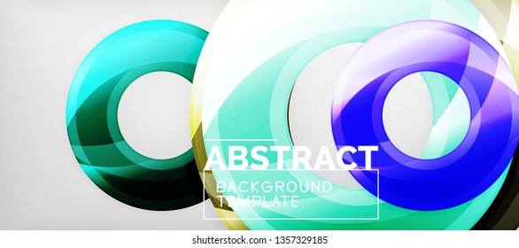 Glossy circles geometric background, vector illustration