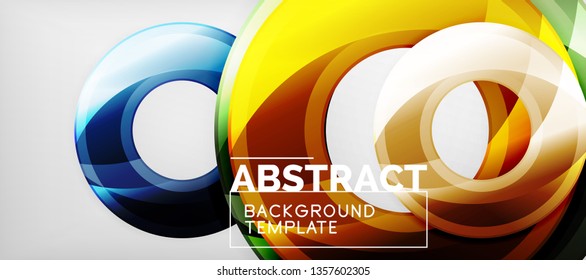 Glossy circles geometric background, vector illustration