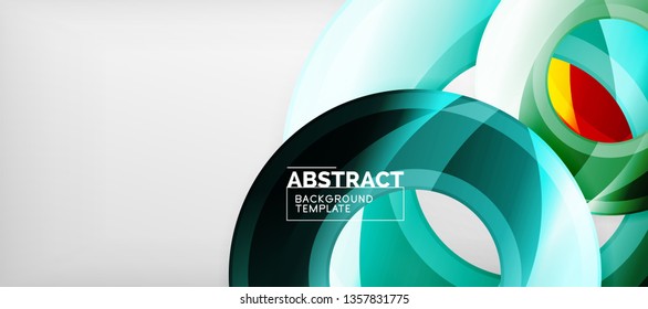 Glossy circles geometric background, vector illustration