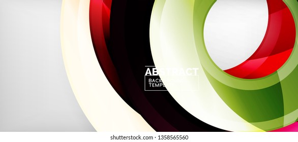 Glossy circles geometric background, vector illustration