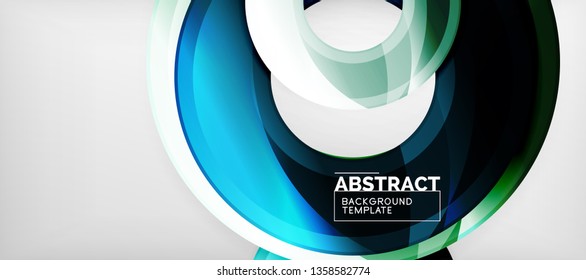 Glossy circles geometric background, vector illustration