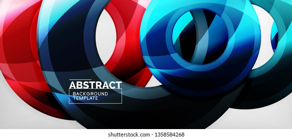 Glossy circles geometric background, vector illustration