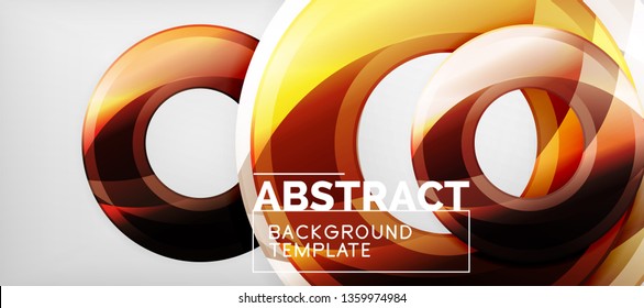 Glossy circles geometric background, vector illustration