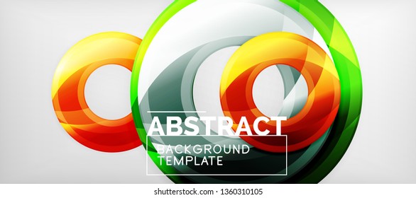 Glossy circles geometric background, vector illustration