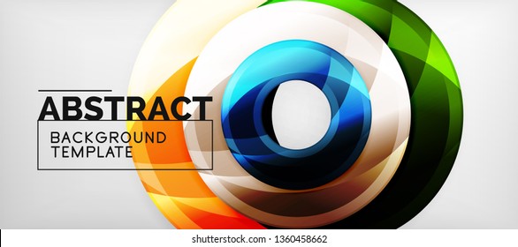 Glossy circles geometric background, vector illustration