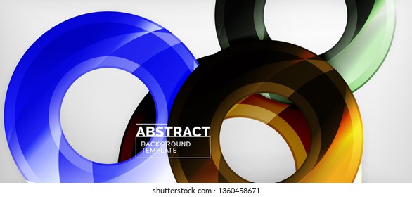 Fondo geométrico de círculos brillante, ilustración vectorial