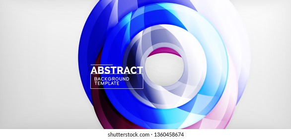Glossy circles geometric background, vector illustration