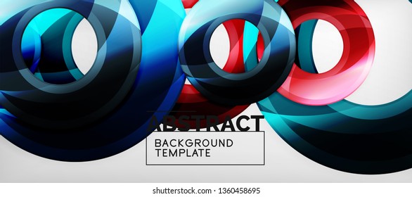 Glossy circles geometric background, vector illustration