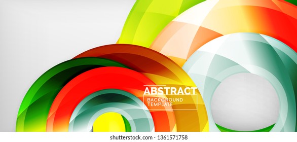 Fondo geométrico de círculos brillante, ilustración vectorial