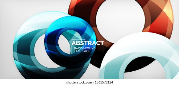 Glossy circles geometric background, vector illustration