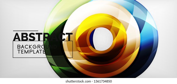 Glossy circles geometric background, vector illustration