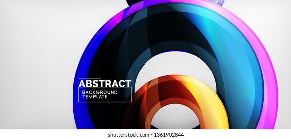 Glossy circles geometric background, vector illustration