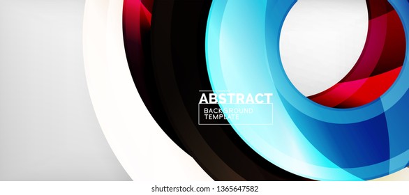 Fondo geométrico de círculos brillante, ilustración vectorial