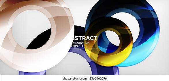Fundo geométrico de círculos brilhantes, ilustração vetorial