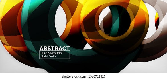 Glossy circles geometric background, vector illustration