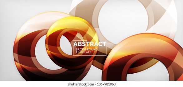 Glossy circles geometric background, vector illustration