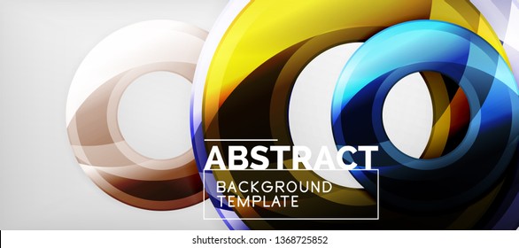 Glossy circles geometric background, vector illustration