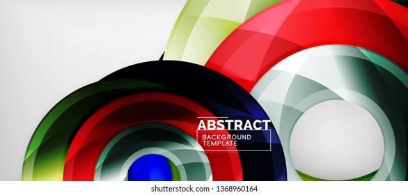 Glossy circles geometric background, vector illustration