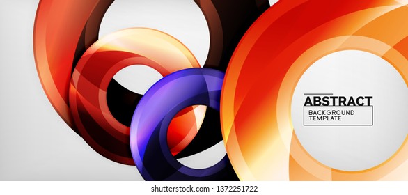 Glossy circles geometric background, vector illustration