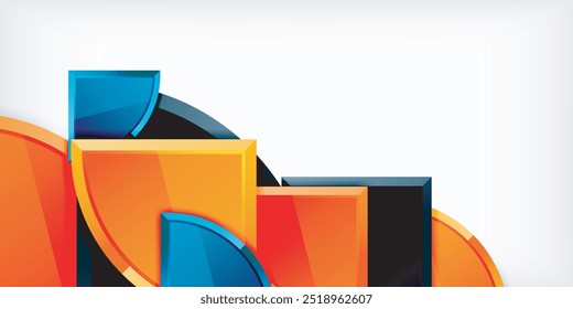 Fundo geométrico de círculos brilhantes. Ilustração vetorial para papel de parede, banner, plano de fundo, cartão, ilustração de livro, página inicial