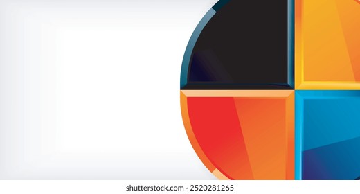 Fondo geométrico de círculos brillantes. Ilustración vectorial para el Fondo de pantalla, Anuncio, fondo, tarjeta, ilustración del libro, landing page