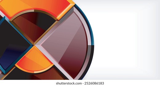 Fundo geométrico de círculos brilhantes. Ilustração vetorial para papel de parede, banner, plano de fundo, cartão, ilustração de livro, página inicial