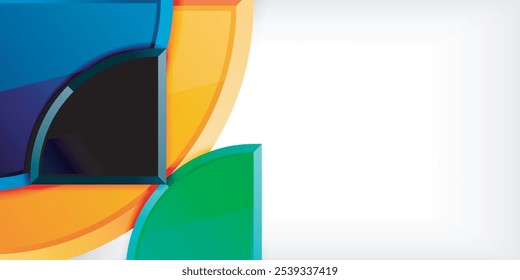 Glossy circles geometric background. Vector Illustration For Wallpaper, Banner, Background, Card, Book Illustration, landing page