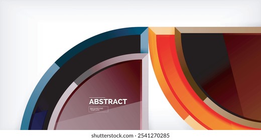 Fundo geométrico de círculos brilhantes. Ilustração vetorial para papel de parede, banner, plano de fundo, cartão, ilustração de livro, página inicial
