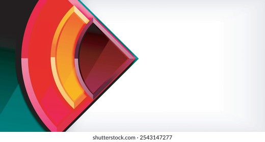 Fundo geométrico de círculos brilhantes. Ilustração vetorial para papel de parede, banner, plano de fundo, cartão, ilustração de livro, página inicial
