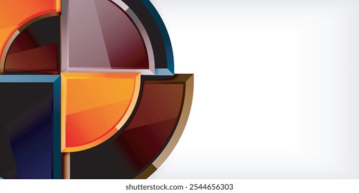 Glossy circles geometric background. Vector Illustration For Wallpaper, Banner, Background, Card, Book Illustration, landing page