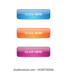 Glossy Click Here Buttons Vector